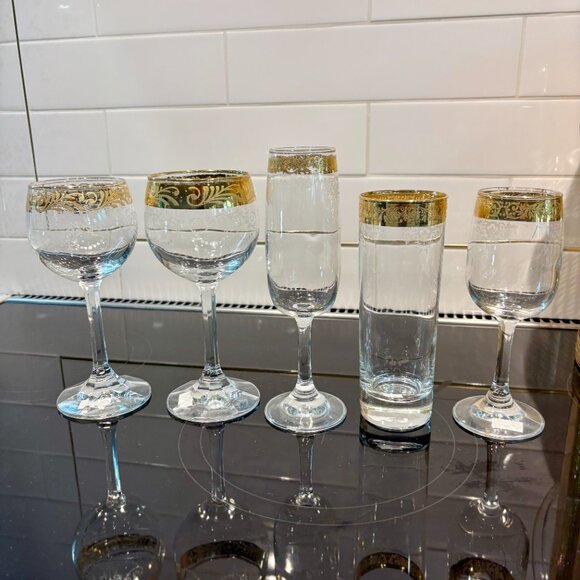 ✨ Vintage Culver 22K Gold Barware Set w/ Ice Bucket – 17 Pc Mid-Century Modern - Picture 5 of 6